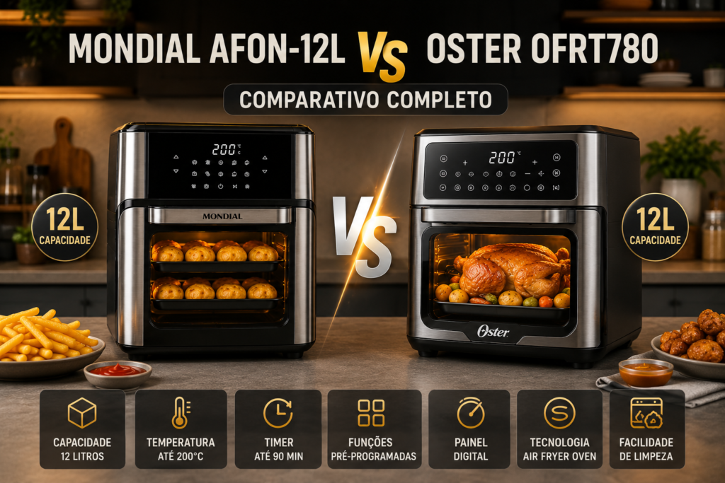 Mondial AFON-12L vs Oster OFRT780 Comparativo Completo