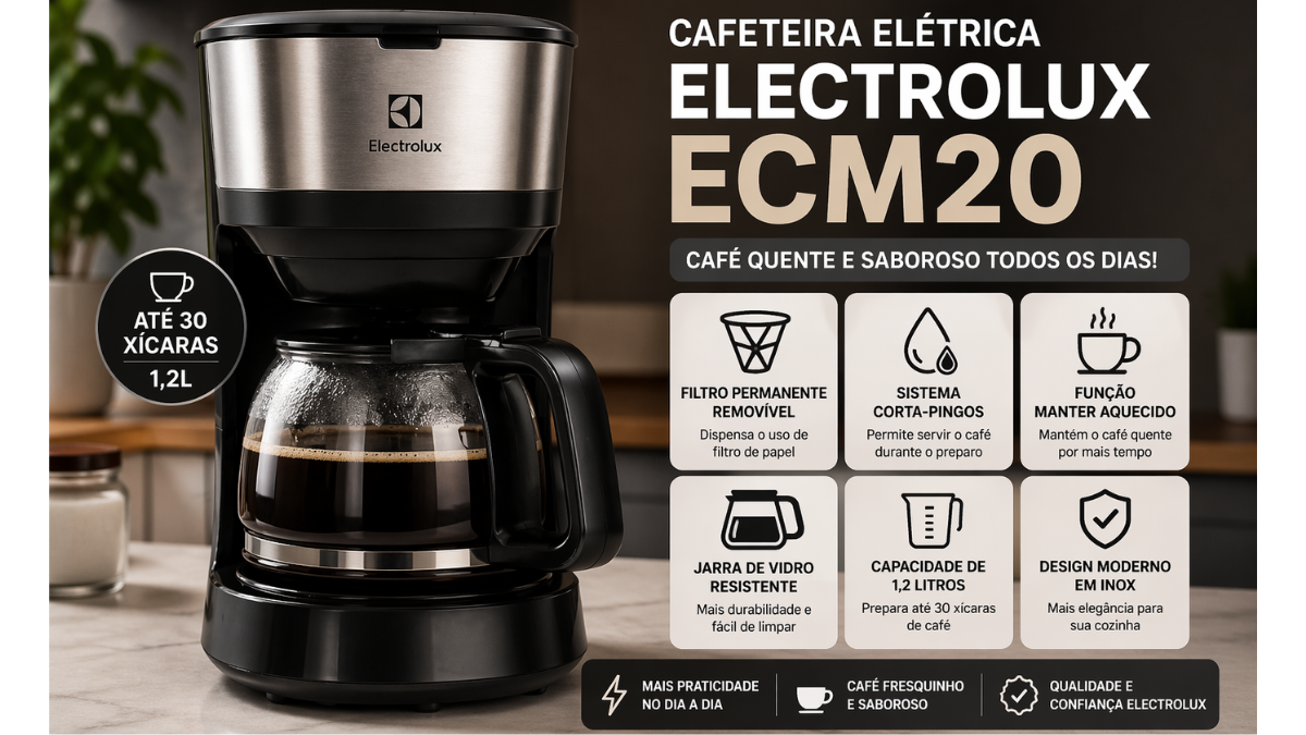 Cafeteira Elétrica Electrolux ECM20 é Boa? Review Completo + Vale a Pena Comprar em 2026?
