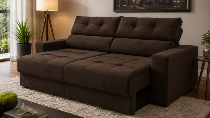 Cama InBox Sofá 3 Lugares Retrátil e Reclinável Café Velusoft Vale a Pena em 2026? Minha Análise Completa