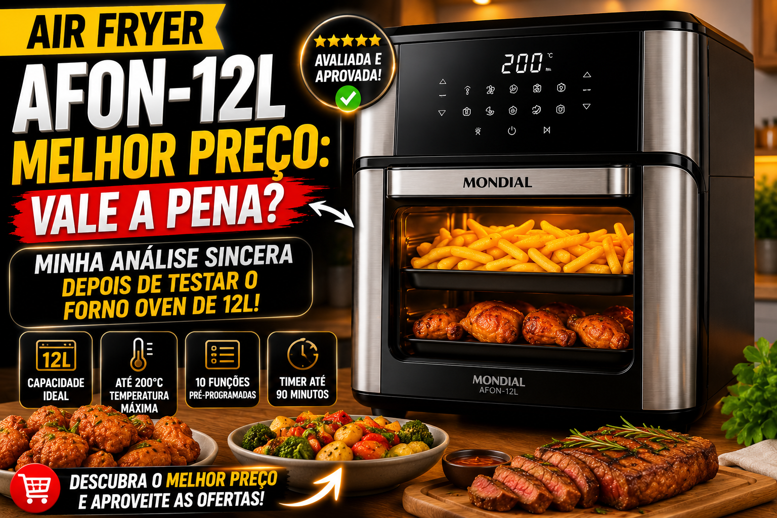 Air Fryer AFON-12L Melhor Preço: Vale a Pena? Minha Análise Sincera Depois de Testar o Forno Oven de 12L
