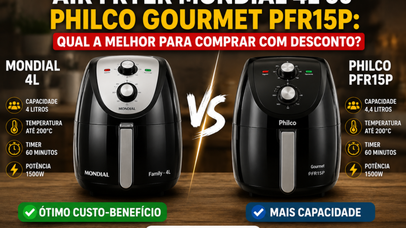 Air Fryer Mondial 4L ou Philco Gourmet PFR15P: Qual a Melhor para Comprar com Desconto? Análise Sincera
