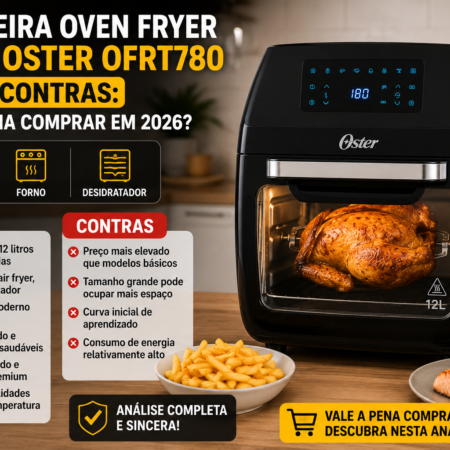 Fritadeira Oven Fryer 3 em 1 Oster OFRT780 Prós e Contras: Vale a Pena Comprar em 2026?