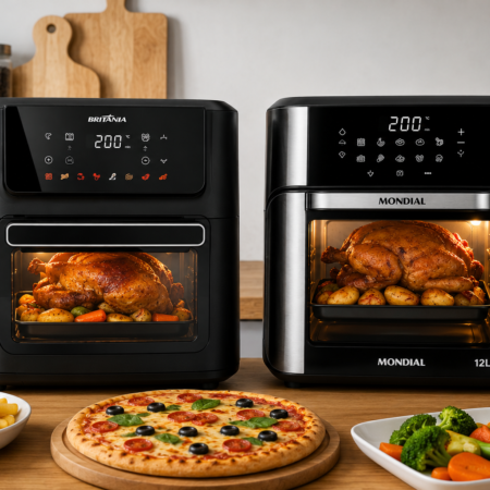 Melhores Air Fryers Oven para Famílias de Até 6 Pessoas: Britânia 11L ou Mondial 12L?