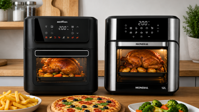Melhores Air Fryers Oven para Famílias de Até 6 Pessoas: Britânia 11L ou Mondial 12L?