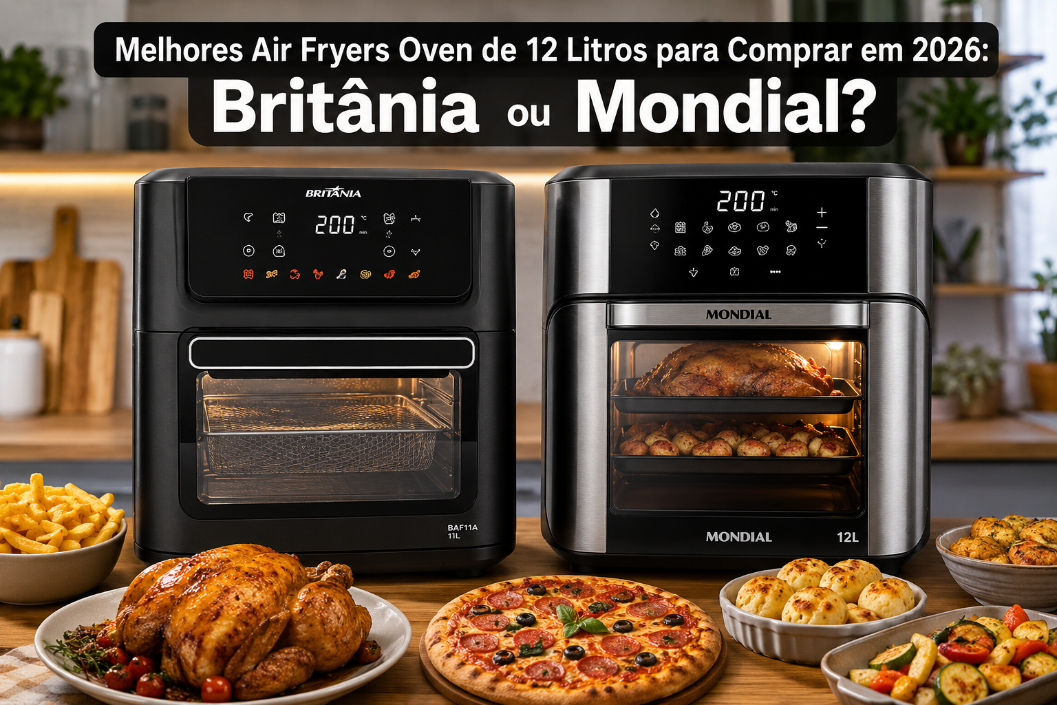 Melhores Air Fryers Oven para Assar Frango Inteiro em Casa: Britânia 11L ou Mondial 12L?