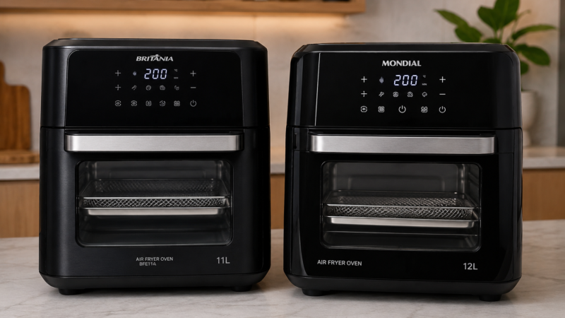 Melhores Air Fryers com Maior Capacidade para Grandes Receitas em 2026: Britânia 11L ou Mondial 12L?