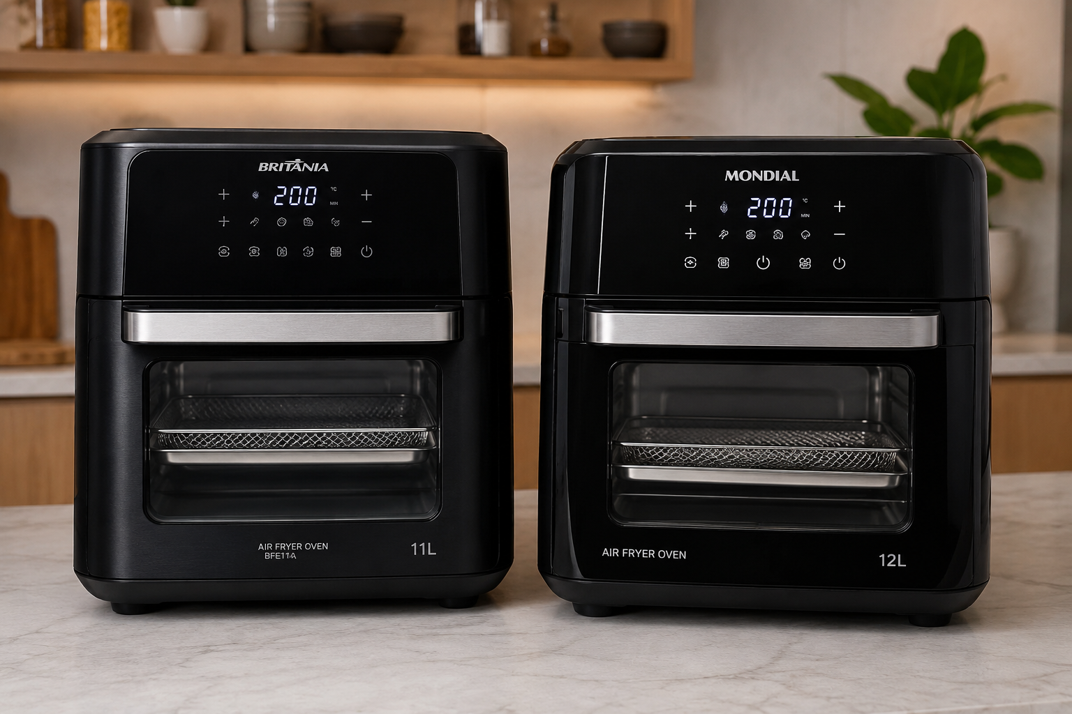 Melhores Air Fryers com Maior Capacidade para Grandes Receitas em 2026: Britânia 11L ou Mondial 12L?