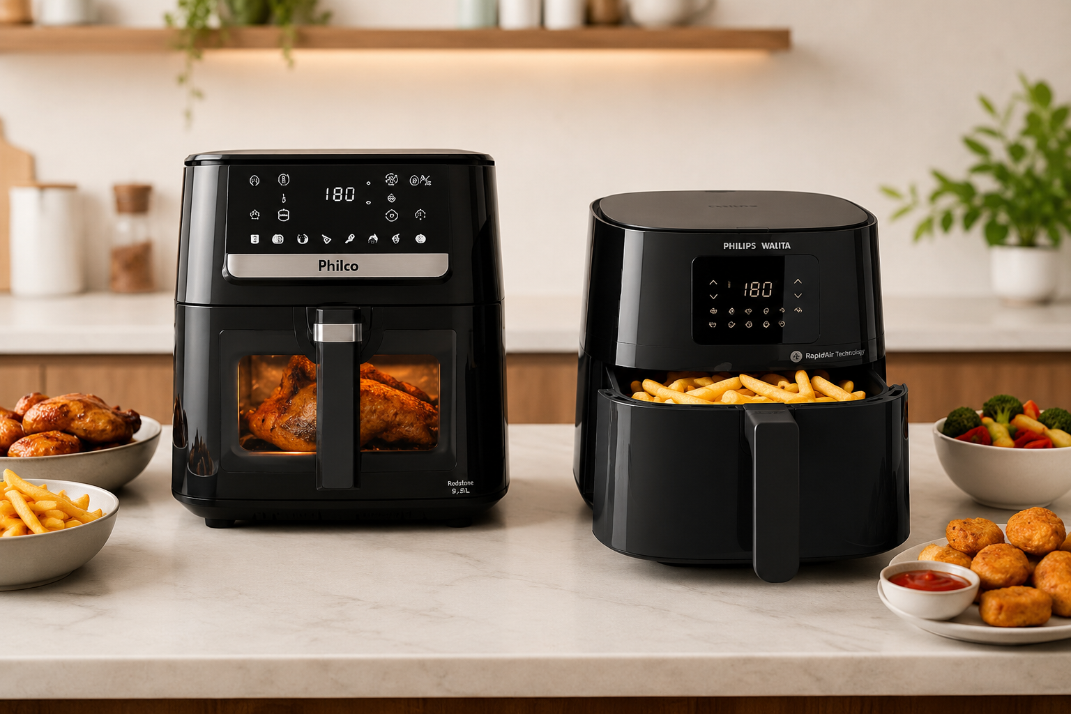 Melhores Air Fryers para Quem Busca Tecnologia e Praticidade na Cozinha em 2026: Philco 9,5L ou Philips Walita Essential XL?
