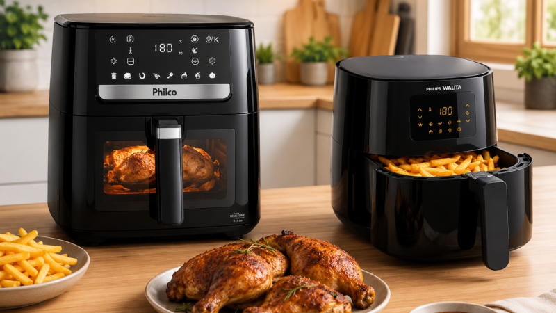 Melhores Air Fryers para Quem Busca Melhor Desempenho no Dia a Dia: Philco 9,5L ou Philips Walita Essential XL?