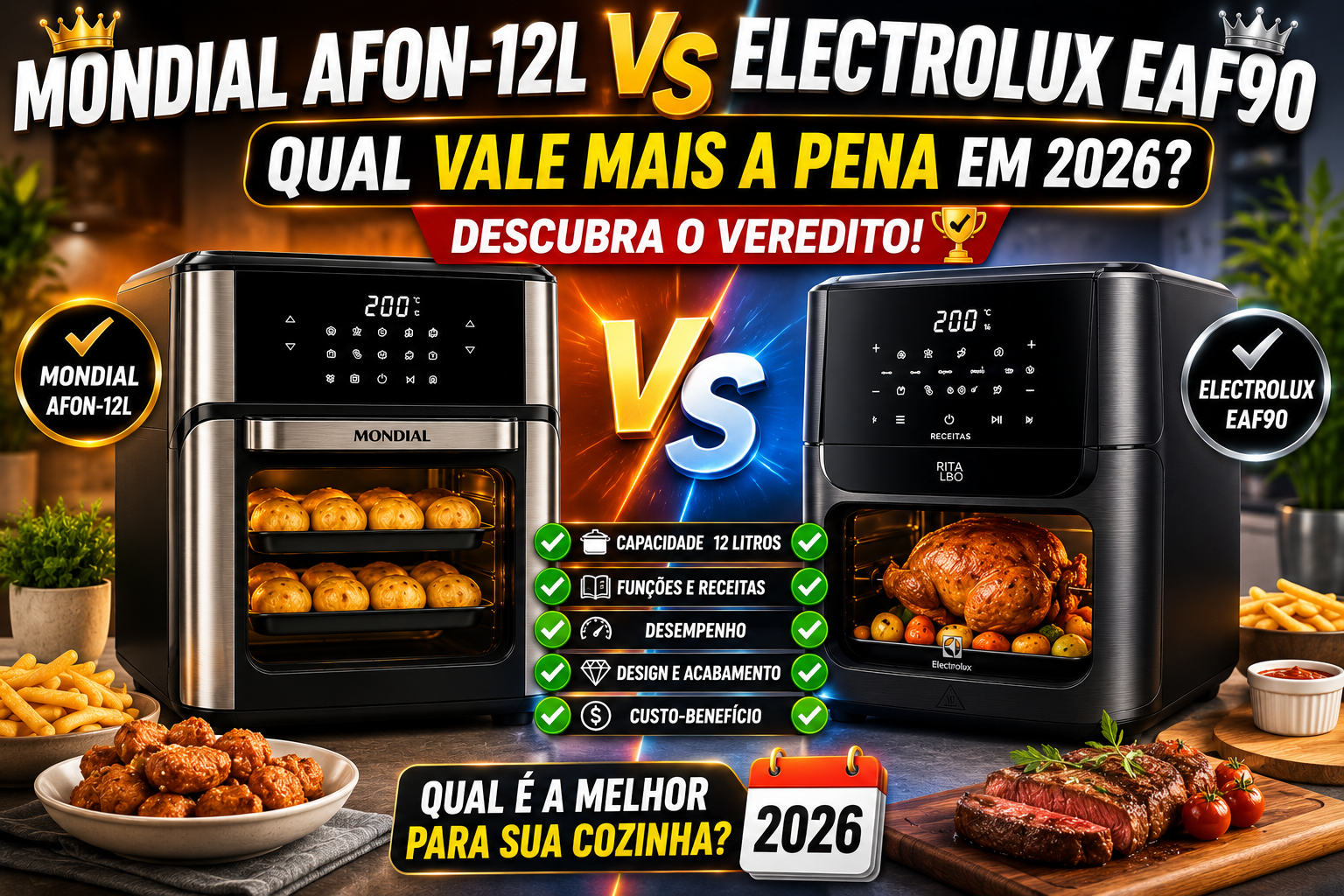 Mondial AFON-12L vs Electrolux EAF90: Qual Vale Mais a Pena em 2026? Descubra o Veredito!