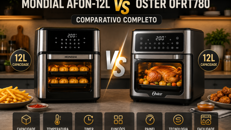 Mondial AFON-12L vs Oster OFRT780 Qual a melhor? Análise Sincera de Quem Testou os Dois Fornos Oven