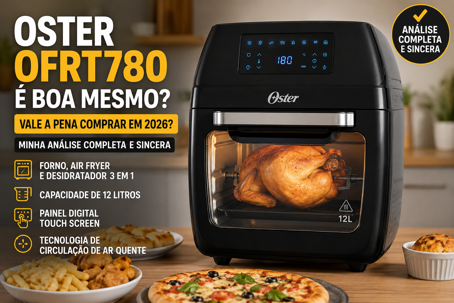 Fritadeira Oven Fryer 3 em 1 Oster OFRT780 é Boa Mesmo? Vale a Pena Comprar com Desconto em 2026?