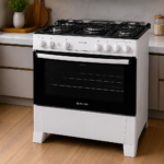 Interface de compra do Fogão 5 bocas Atlas Mônaco Plus Branco com mesa inox, queimadores expostos e detalhes do preço e características na loja.