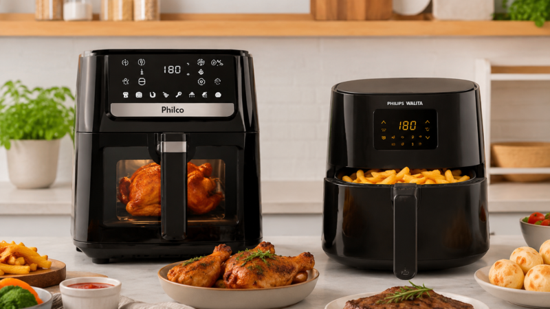 Melhores Air Fryers para Quem Busca Melhor Acabamento Premium: Philco 9,5L ou Philips Walita Essential XL?