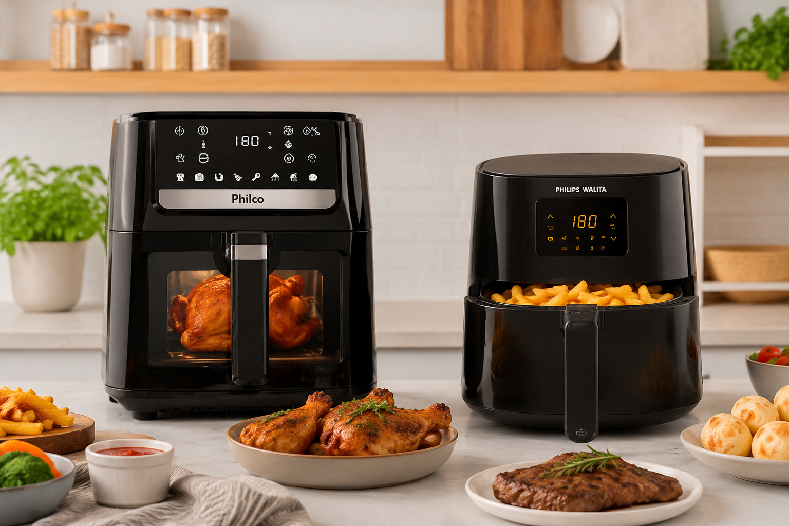 Melhores Air Fryers para Quem Busca Melhor Acabamento Premium: Philco 9,5L ou Philips Walita Essential XL?