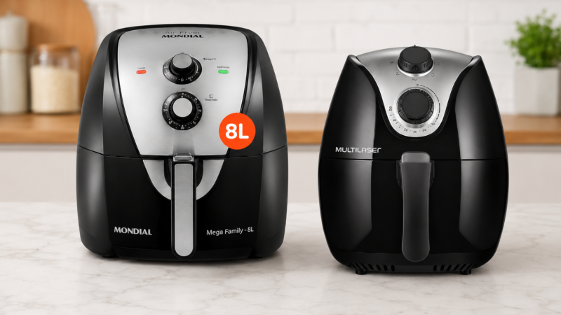 Qual Air Fryer Comprar em Promoção: Mondial AFN-80-BI ou Multilaser CE021?