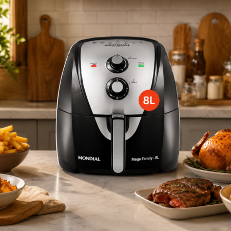 Air Fryer Mondial AFN-80-BI 8L Prepara Comida para Quantas Pessoas?